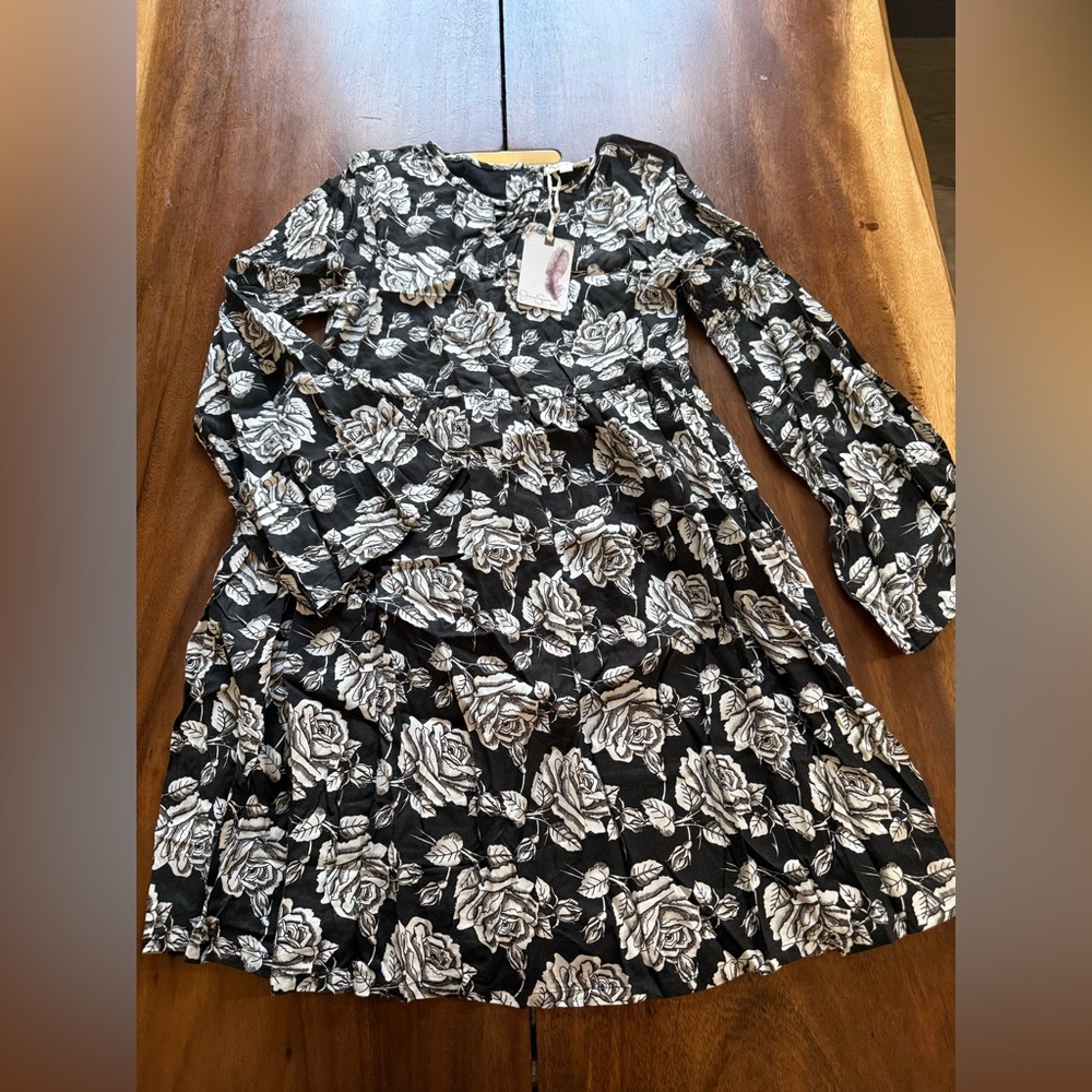 Jessica Simpson Brown and White Floral Kids Dress
